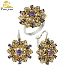 Gümüş Otantik Taşlı Set